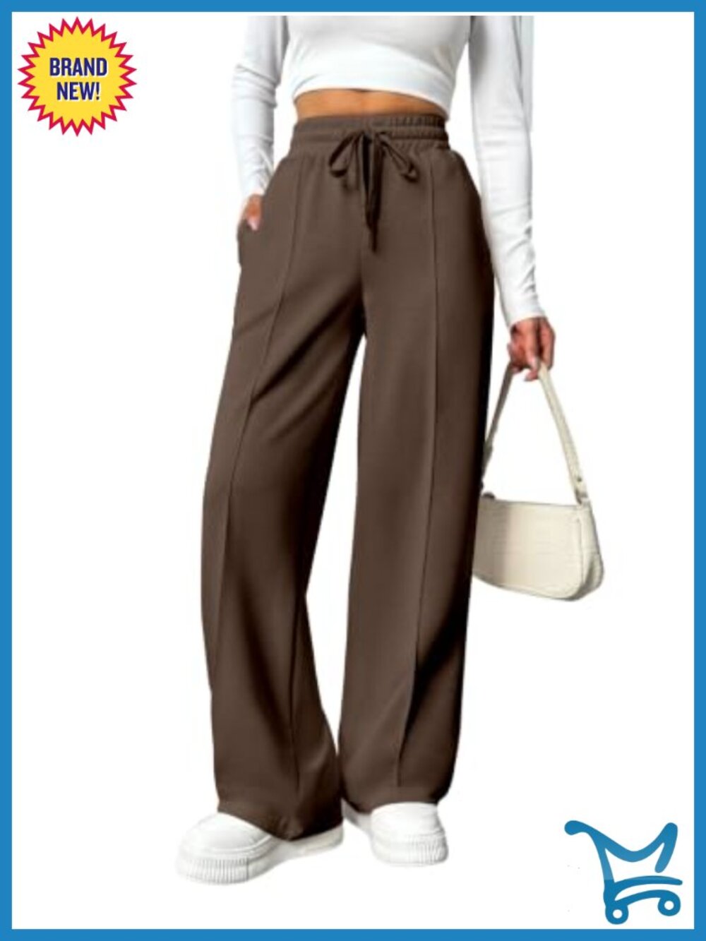 Wide Leg Sweatpants High Waisted Baggy Drawstring Pockets
